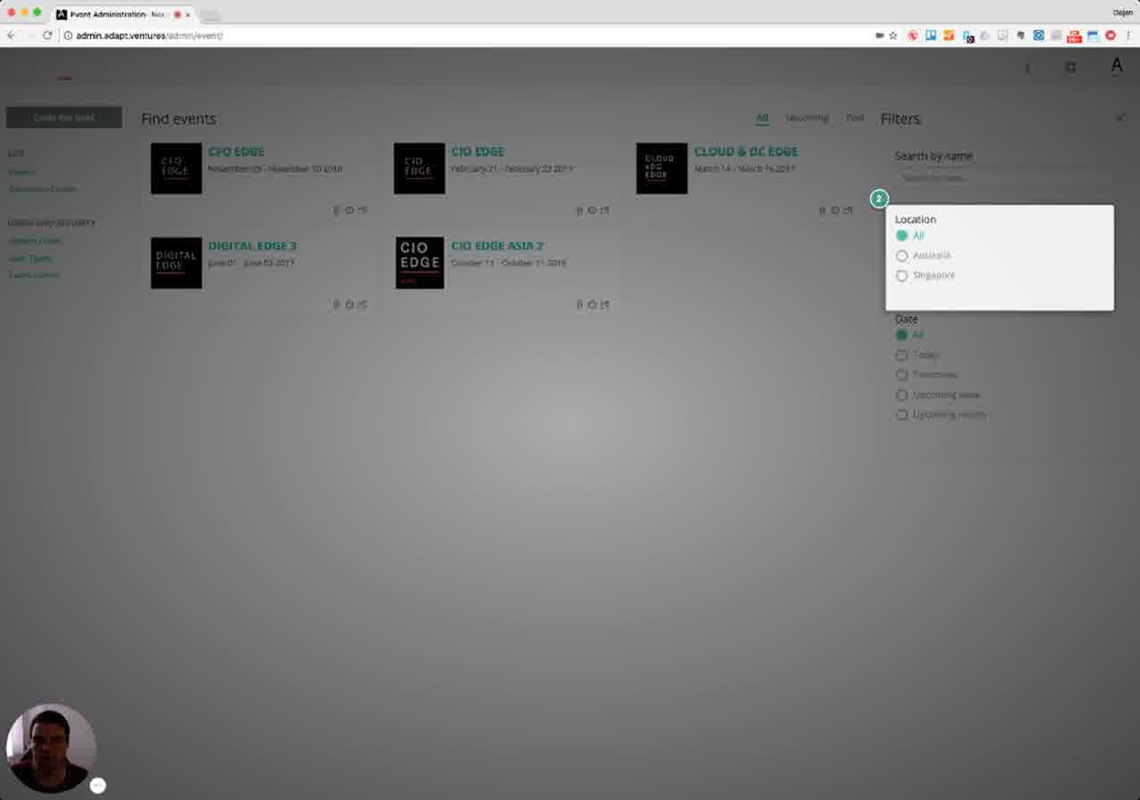 In-app help highlighting the filters panel